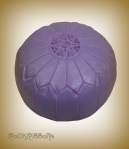 Rock Ribbons Lilac Moroccan Leather Pouf